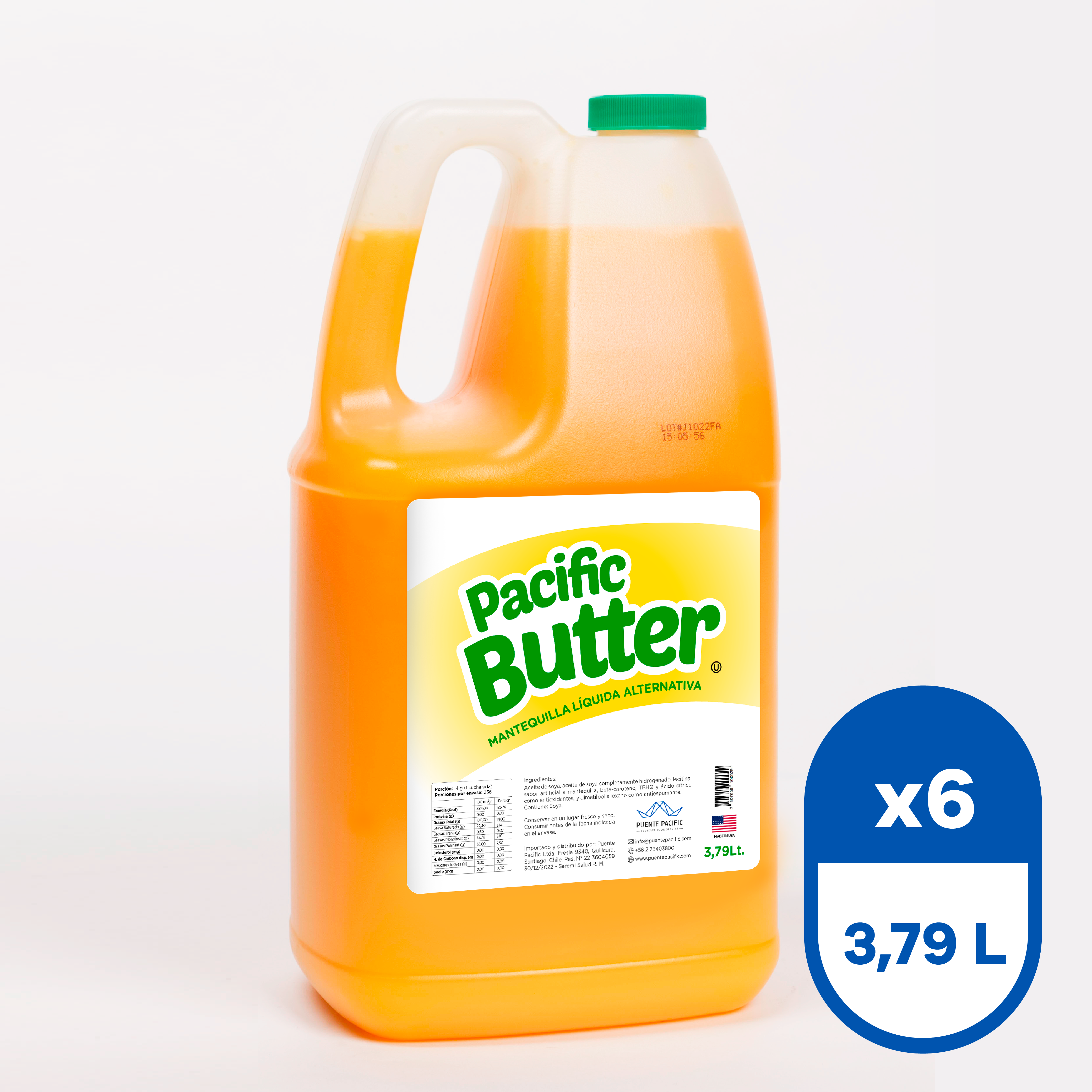 Mantequilla Líquida Pacific Butter 3,79 L (Caja 6 Un.)