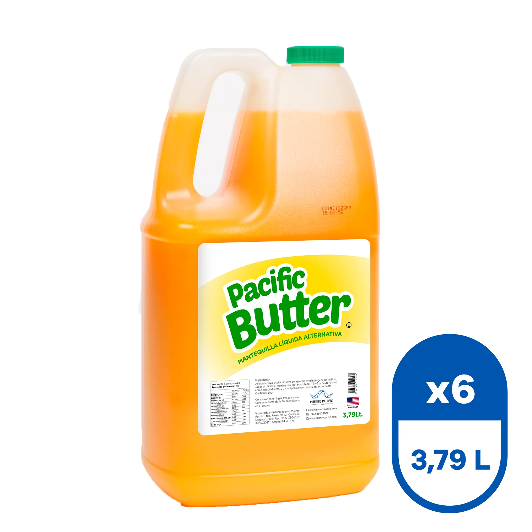 Mantequilla Líquida Pacific Butter 3,79 L (Caja 6 Un.)