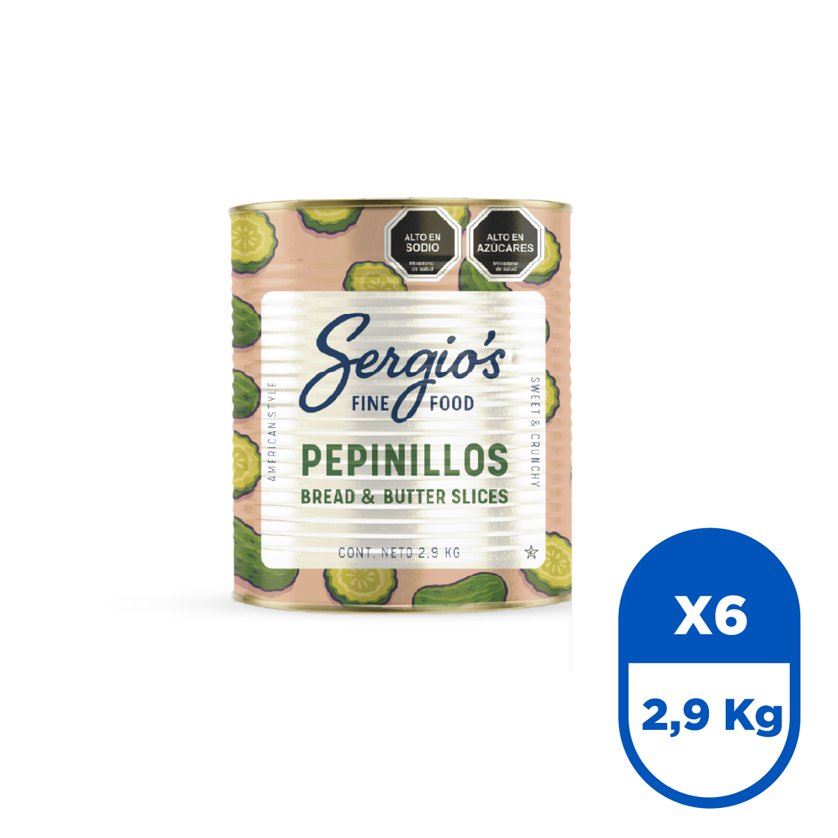 Pepinillos Bread & Butter Slices 2,9 Kg (Caja 6 Un.)
