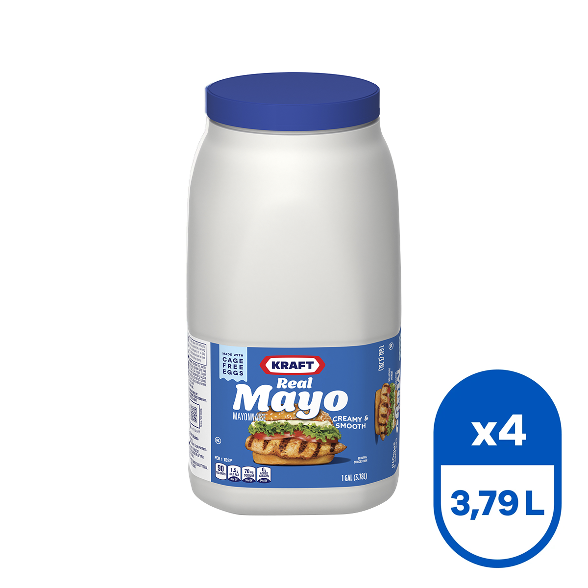 Real Mayo Kraft Galon de 3,79L Caja de 4 Unidades